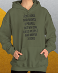 I Like Dogs And Maybe 3 People..., Unisex Hoodie-origineller und witziger Kapuzenpulli mit Hund, Design by Dog Gang
