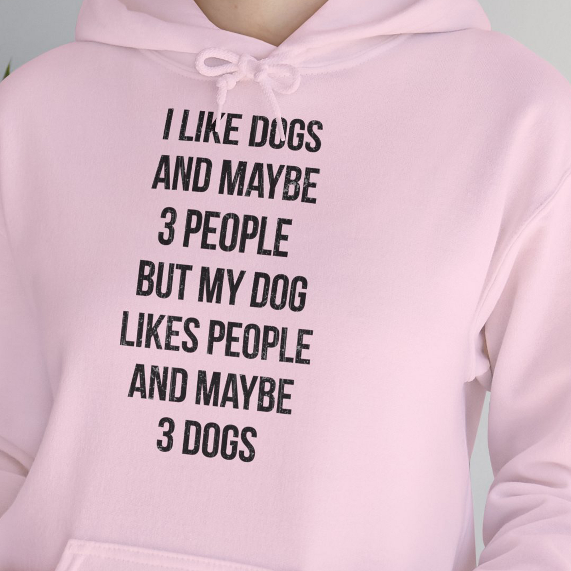 I Like Dogs And Maybe 3 People..., Unisex Hoodie- Lustiger Spruch mit Hund. Bequemes und weiches Kapuzen-Sweatshirt. Für Hundefreunde, in- und outdoor. Design by Dog Gang