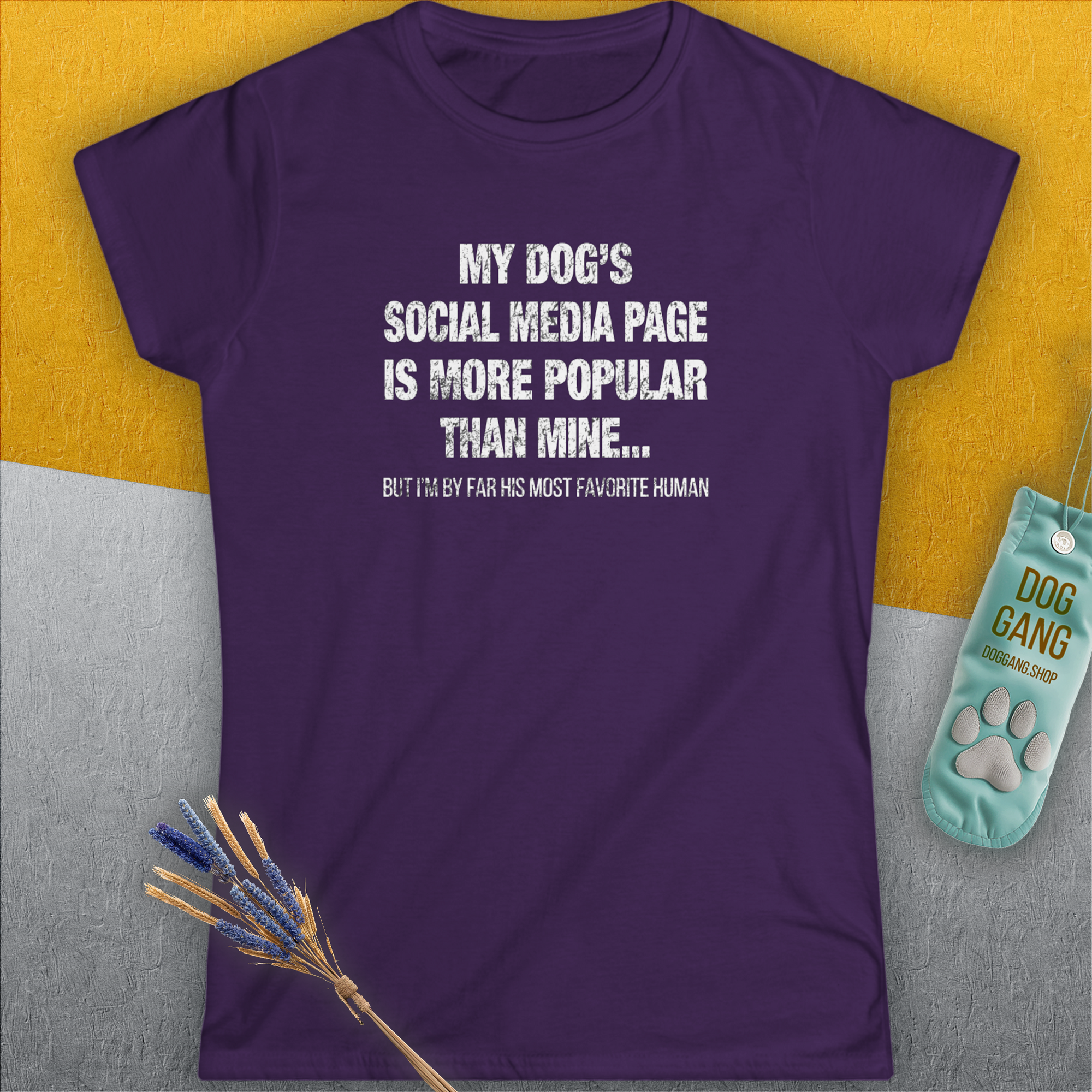 My Dogs Social Media Page Is More Popular Than Mine, Women's T-Shirt-, a fun and stylish design for dog lovers from Dog Gang