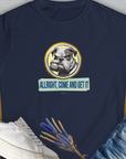 Allright Come And Get It, Volume 1, Women's T-Shirt-Navy. A dog-themed Design from Dog Gang