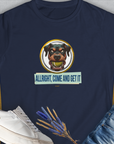 Allright Come And Get It, Volume 2, Women's T-Shirt-Navy. A dog-themed Design from Dog Gang
