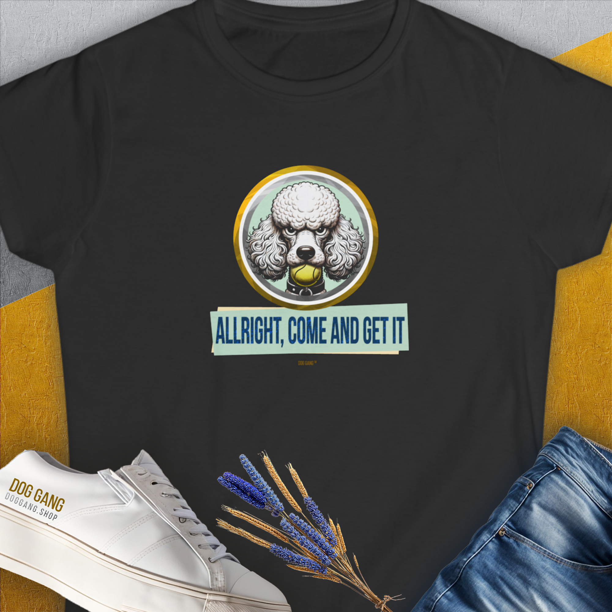 Allright Come And Get It, Volume 3, Women's T-Shirt-Black. A perfect gift for dog lovers and dog owners. Design by Dog Gang