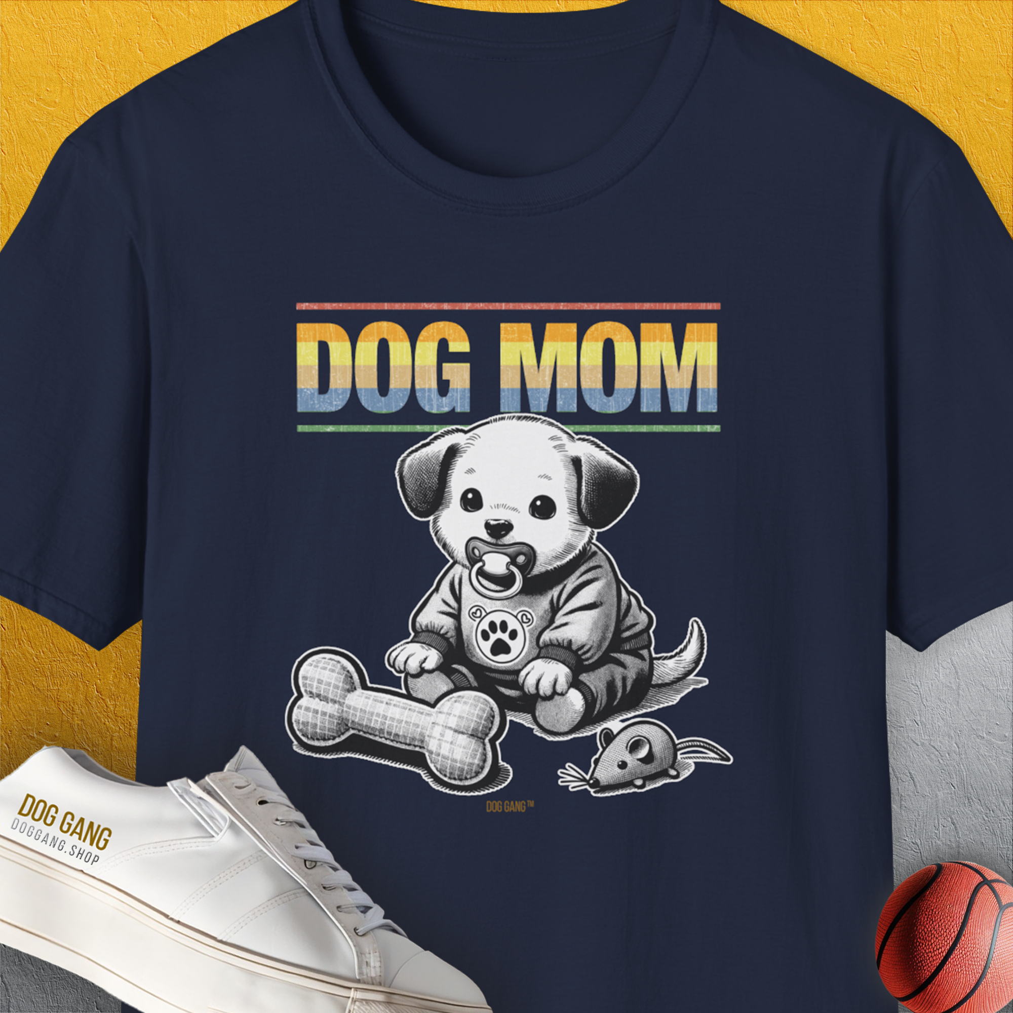 Dog Mom Series, Volume 2, Unisex T-Shirt-Navy, a cool and stylish design with a funny saying from Dog Gang