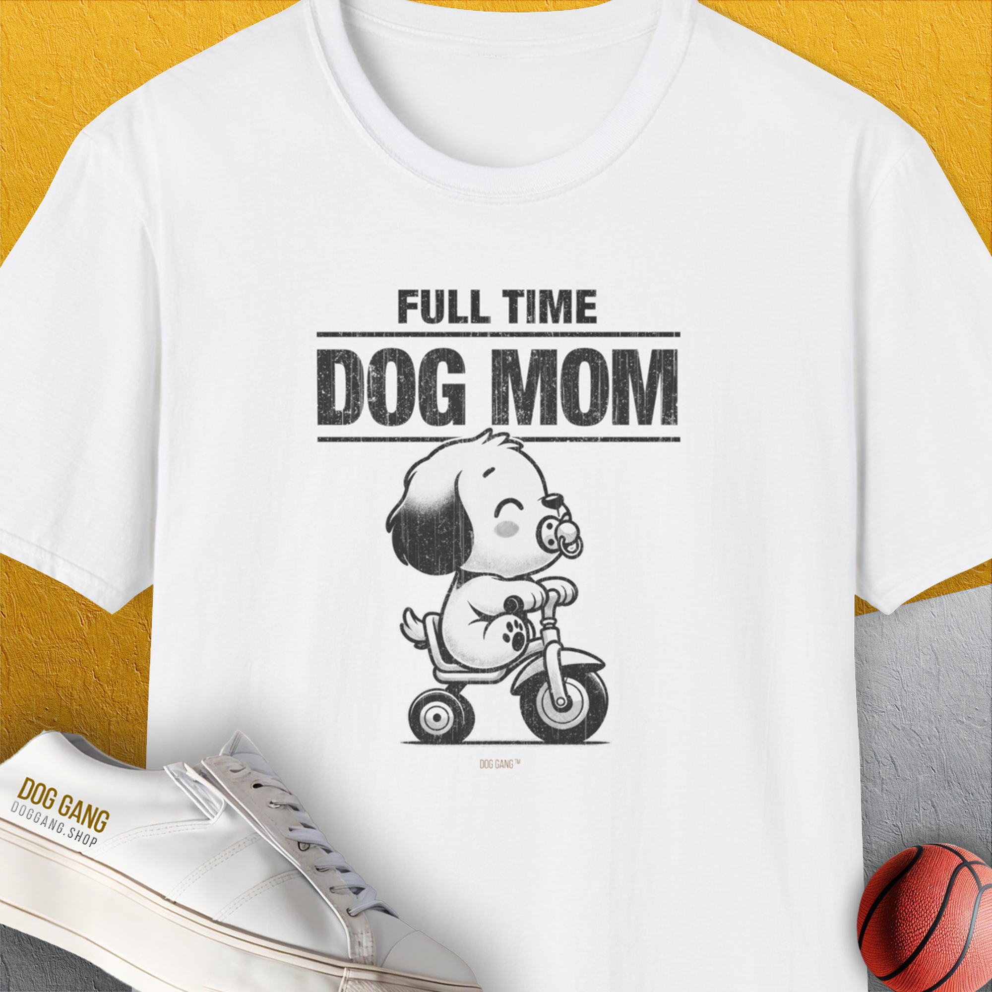 Dog Mom Series, Volume 3, Unisex T-Shirt-White. A perfect gift for dog lovers and dog owners. Design by Dog Gang