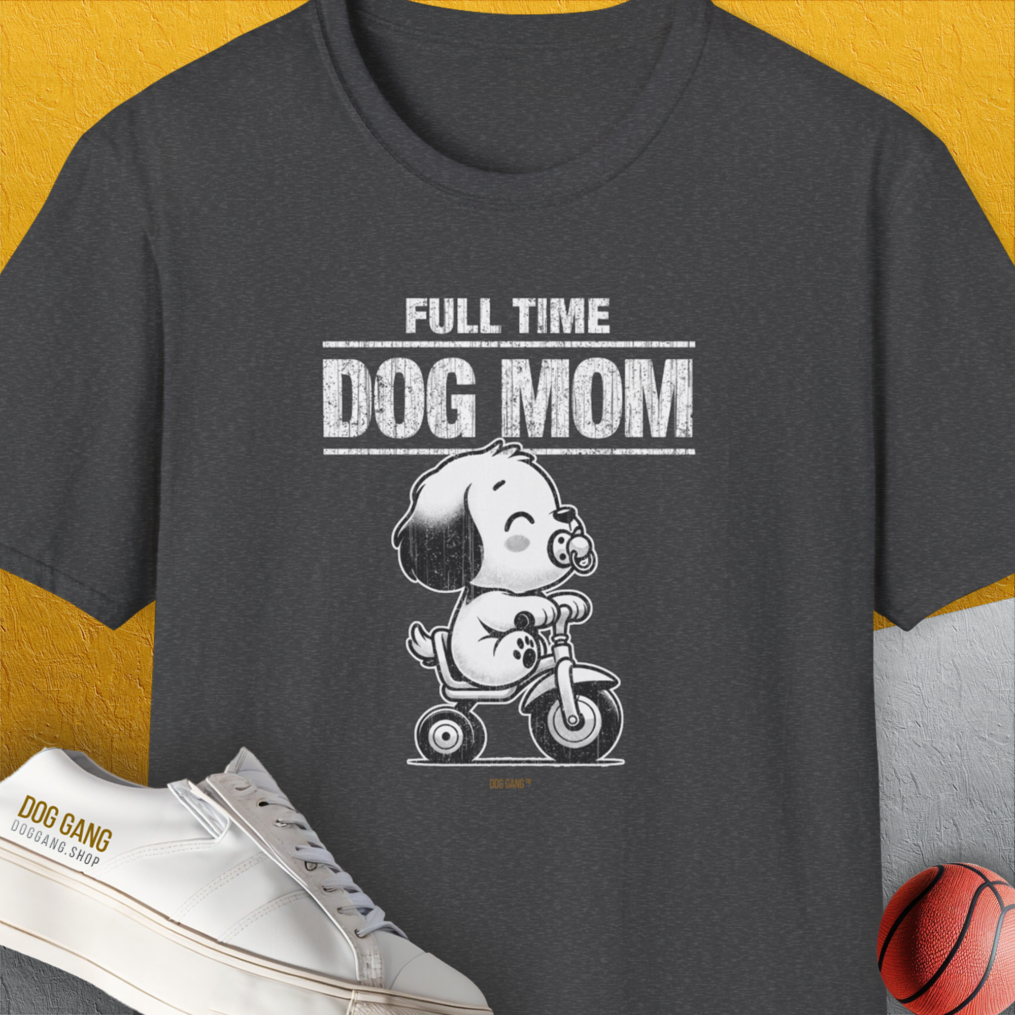 Dog Mom Series, Volume 3, Unisex T-Shirt-Dark Heather, Design by Dog Gang