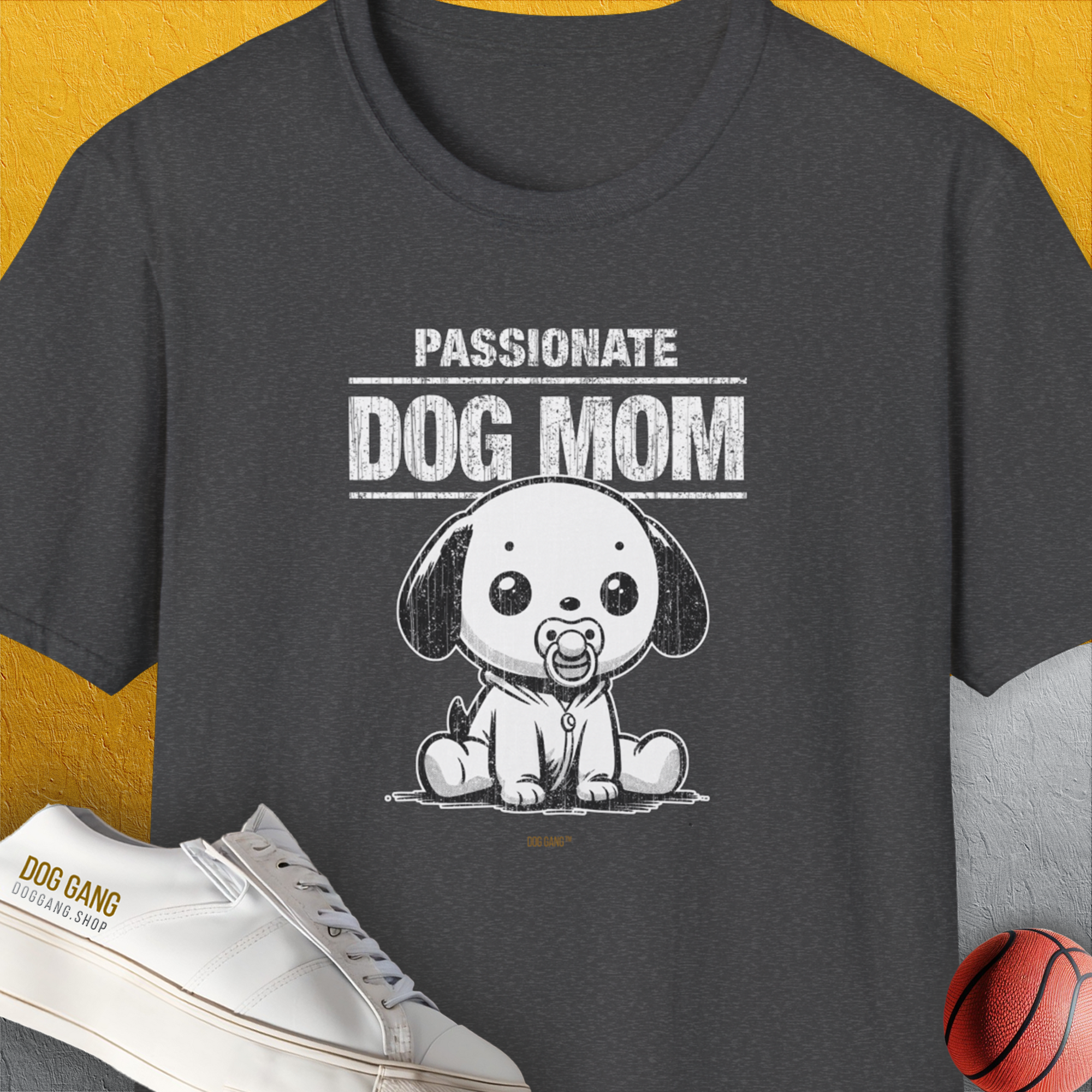 Dog Mom Series, Volume 7, Unisex T-Shirt-Dark Heather, Design by Dog Gang