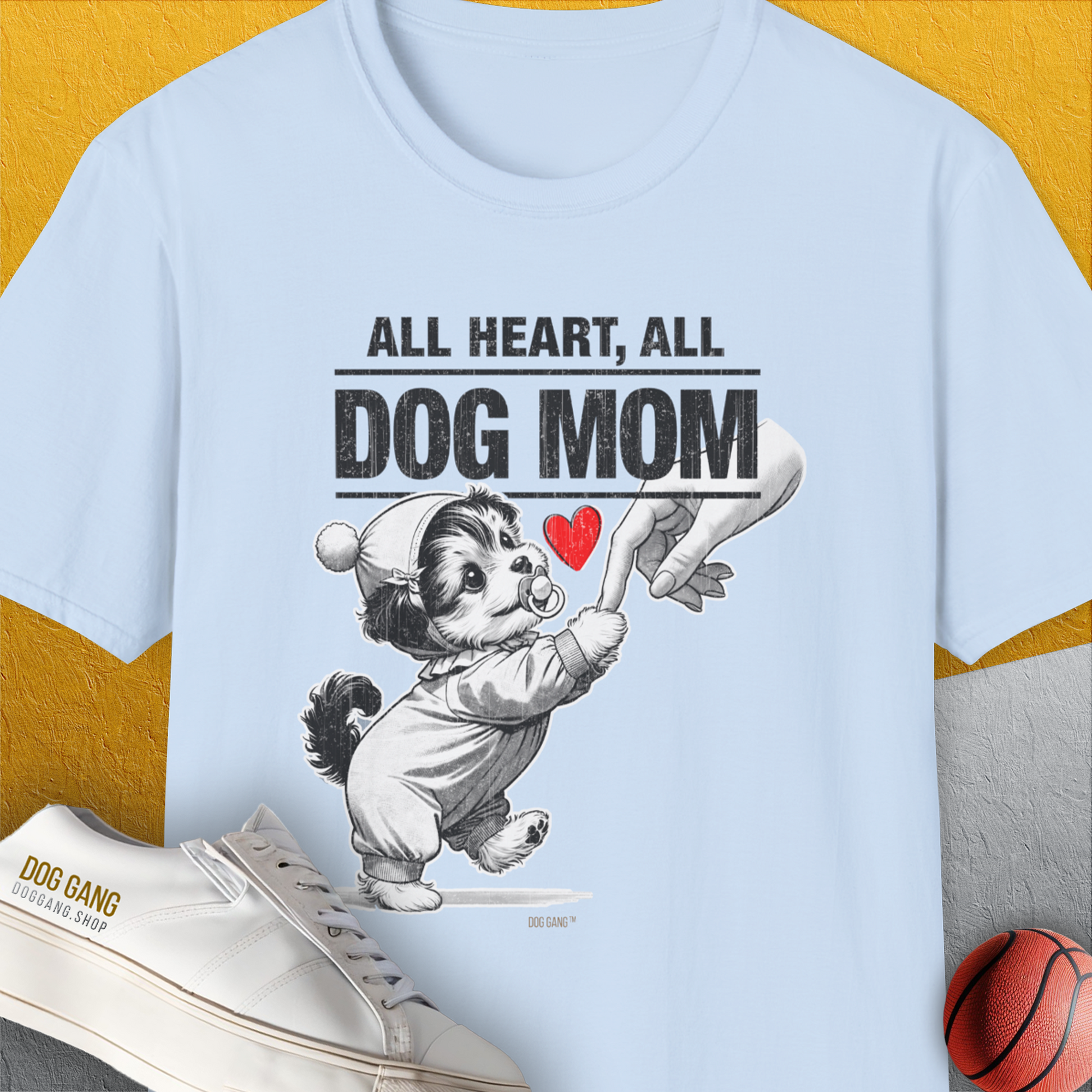 Dog Mom Series, Volume 9, Unisex T-Shirt-Light Blue, Design by Dog Gang