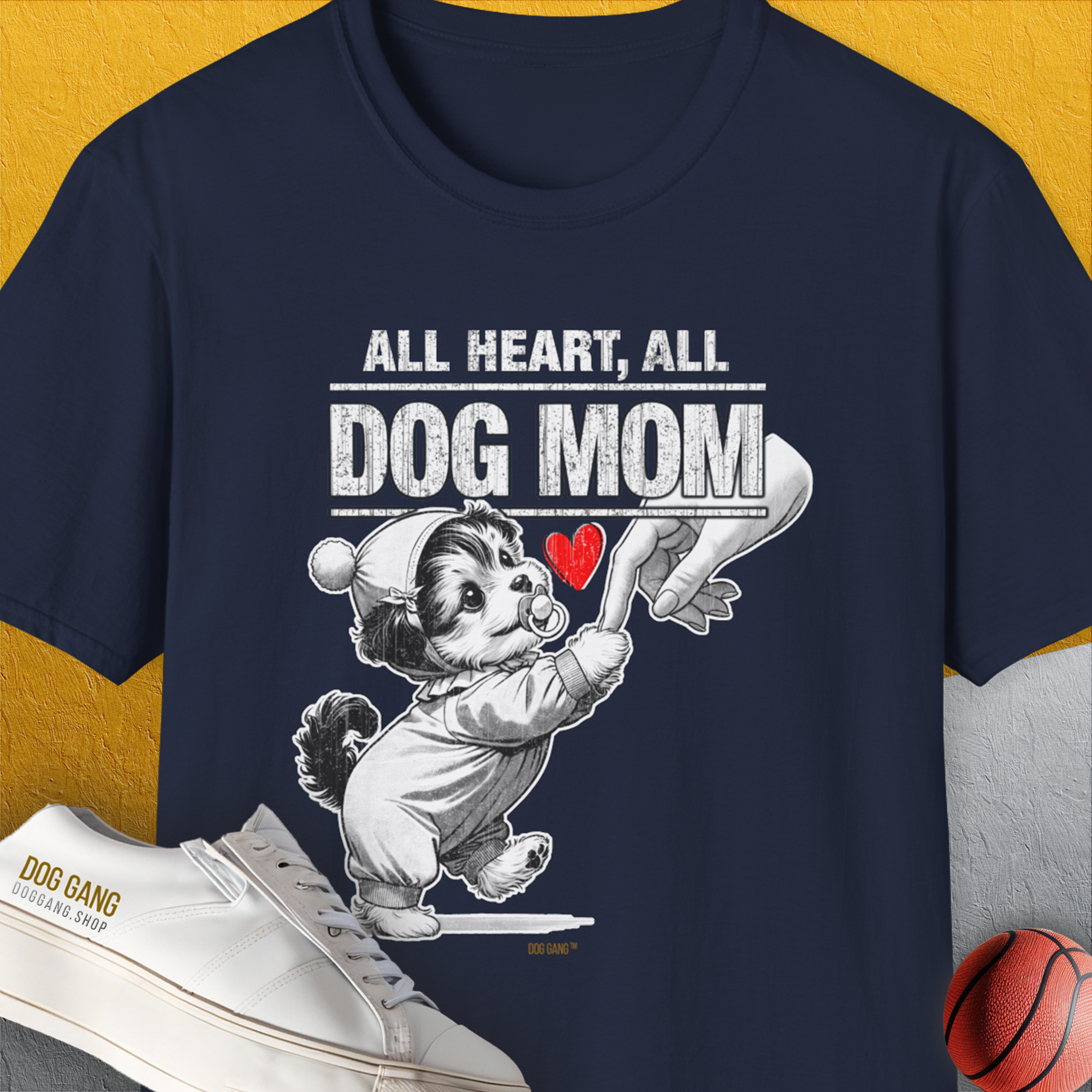 Dog Mom Series, Volume 9, Unisex T-Shirt-Navy, a cool and stylish design with a funny saying from Dog Gang