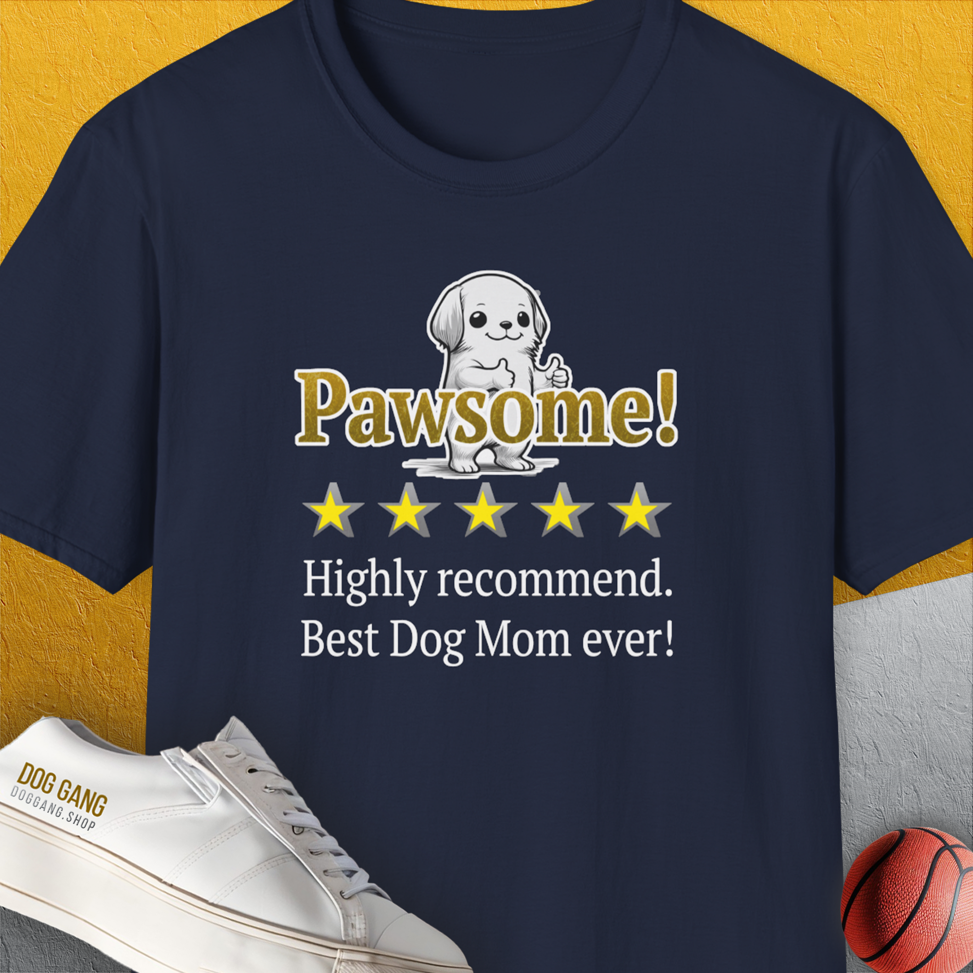 Dog Mom Series, Volume 10, Unisex T-Shirt-Navy, Design by Dog Gang