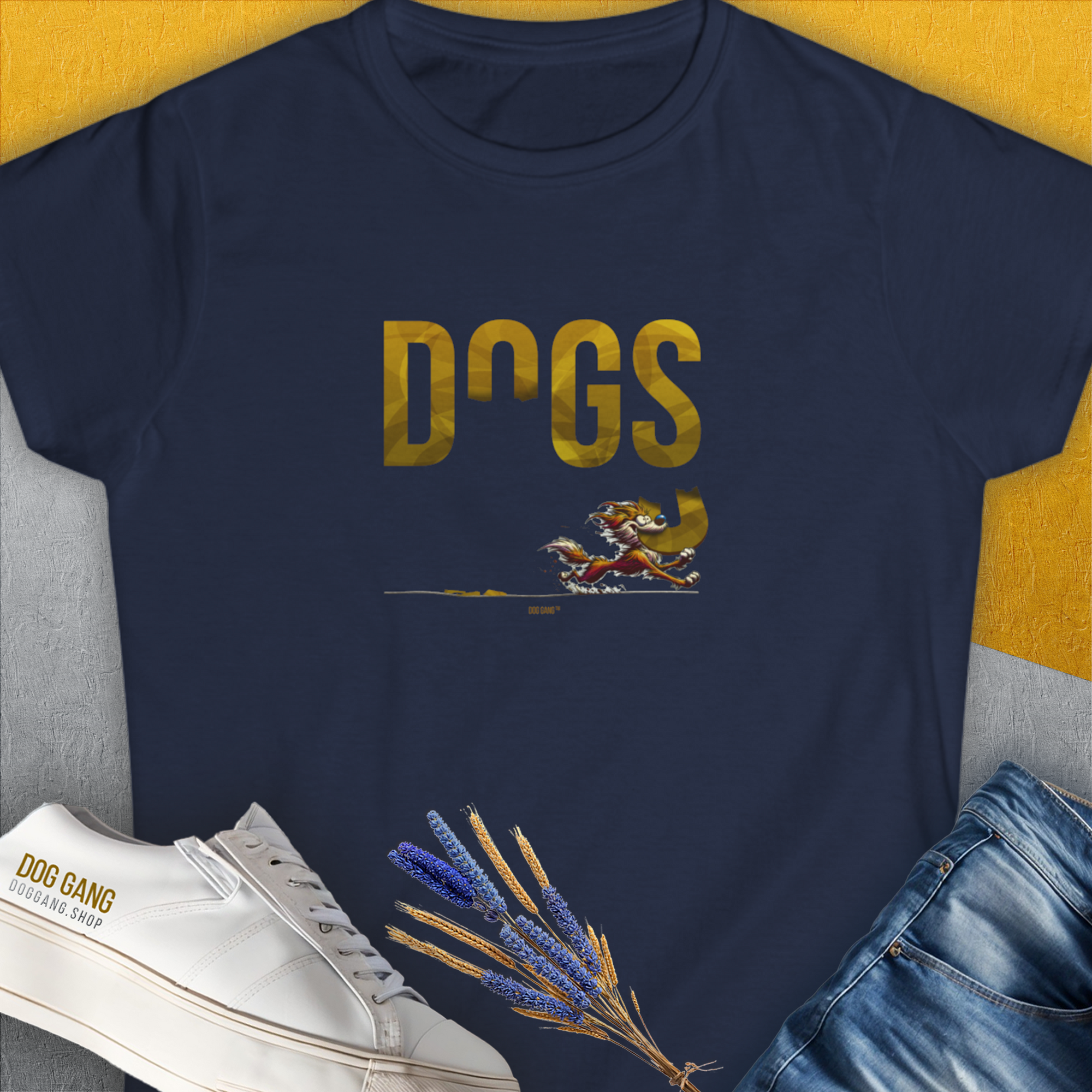 DOGS Series (D-GS), Volume 4, Women's T-Shirt-Navy, a cool and stylish design with a funny saying from Dog Gang
