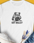 Got Balls? Volume 3, Women's T-Shirt-White. For dog lovers and dog owners. Design by Dog Gang