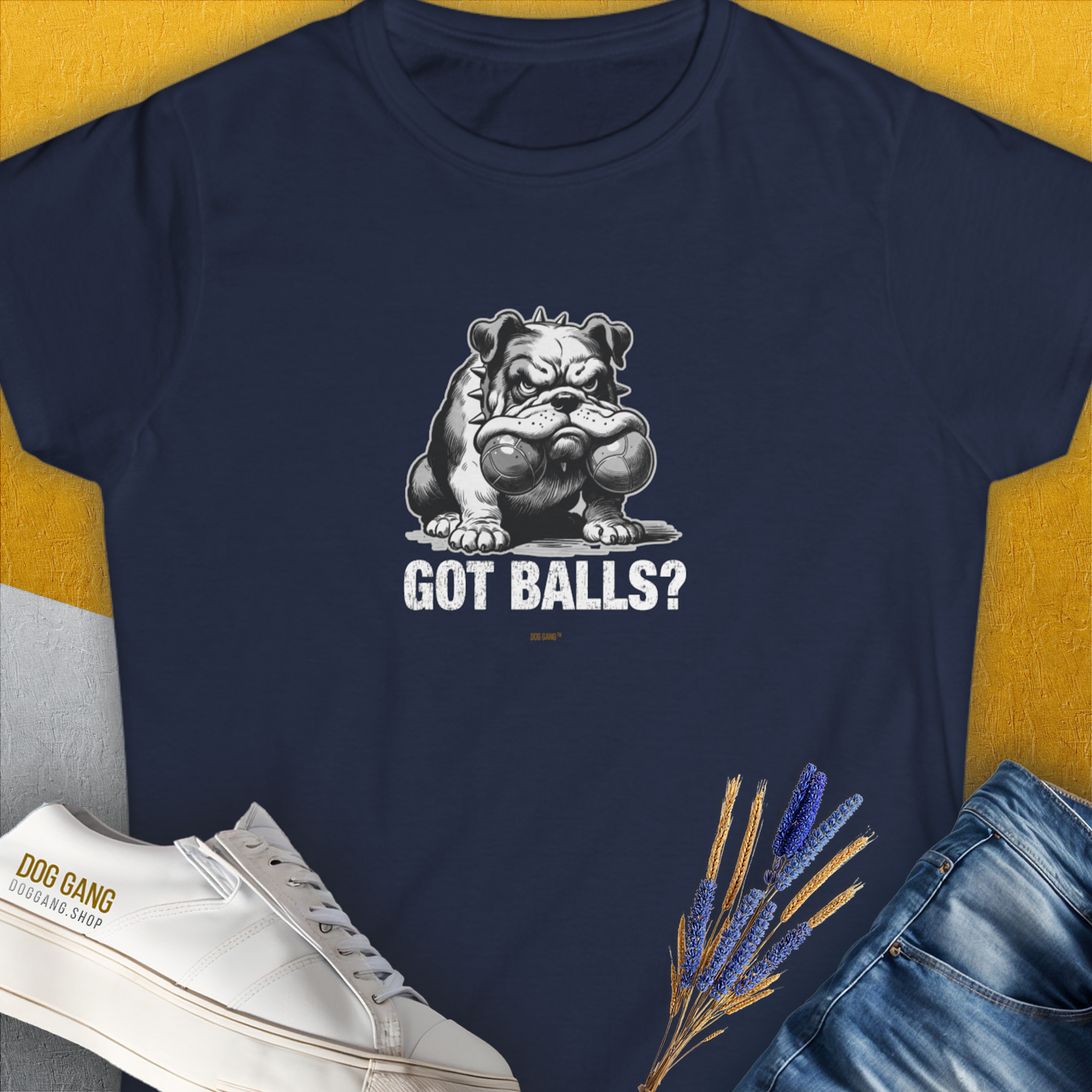 Got Balls? Volume 3, Women's T-Shirt-Navy, a cool and stylish design with a funny saying from Dog Gang