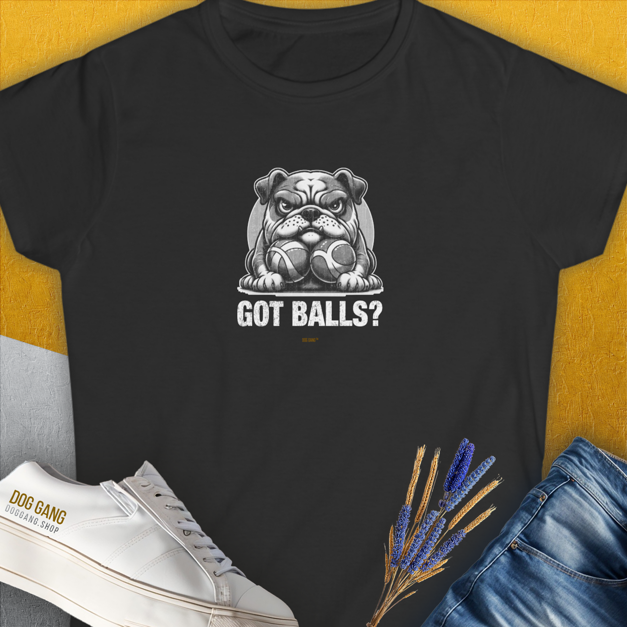 Got Balls? Volume 4, Women's T-Shirt-Black. A perfect gift for dog lovers and dog owners. Design by Dog Gang