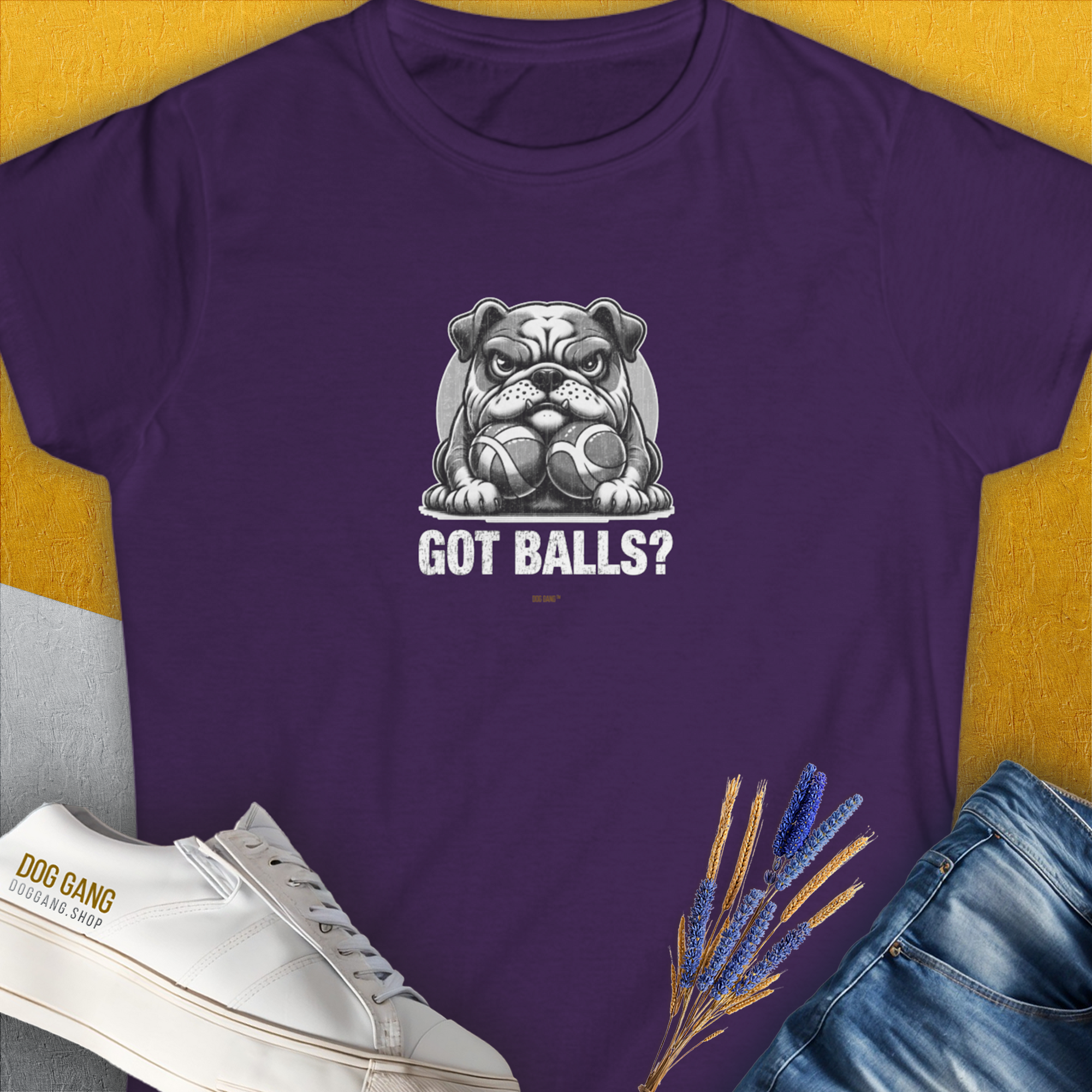 Got Balls? Volume 4, Women's T-Shirt-Purple, a cool and stylish design with a funny saying from Dog Gang