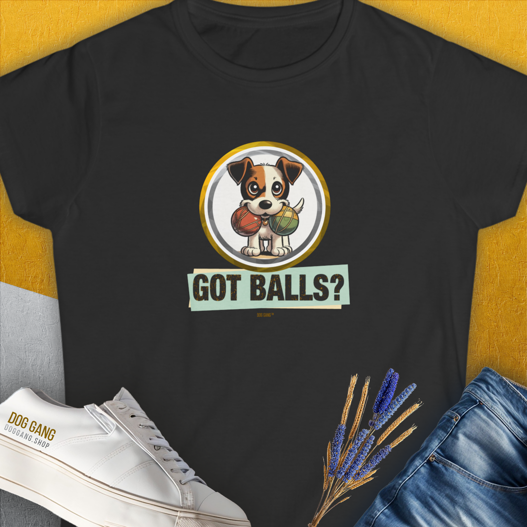Got Balls? Volume 5, Women's T-Shirt-Black. A perfect gift for dog lovers and dog owners. Design by Dog Gang