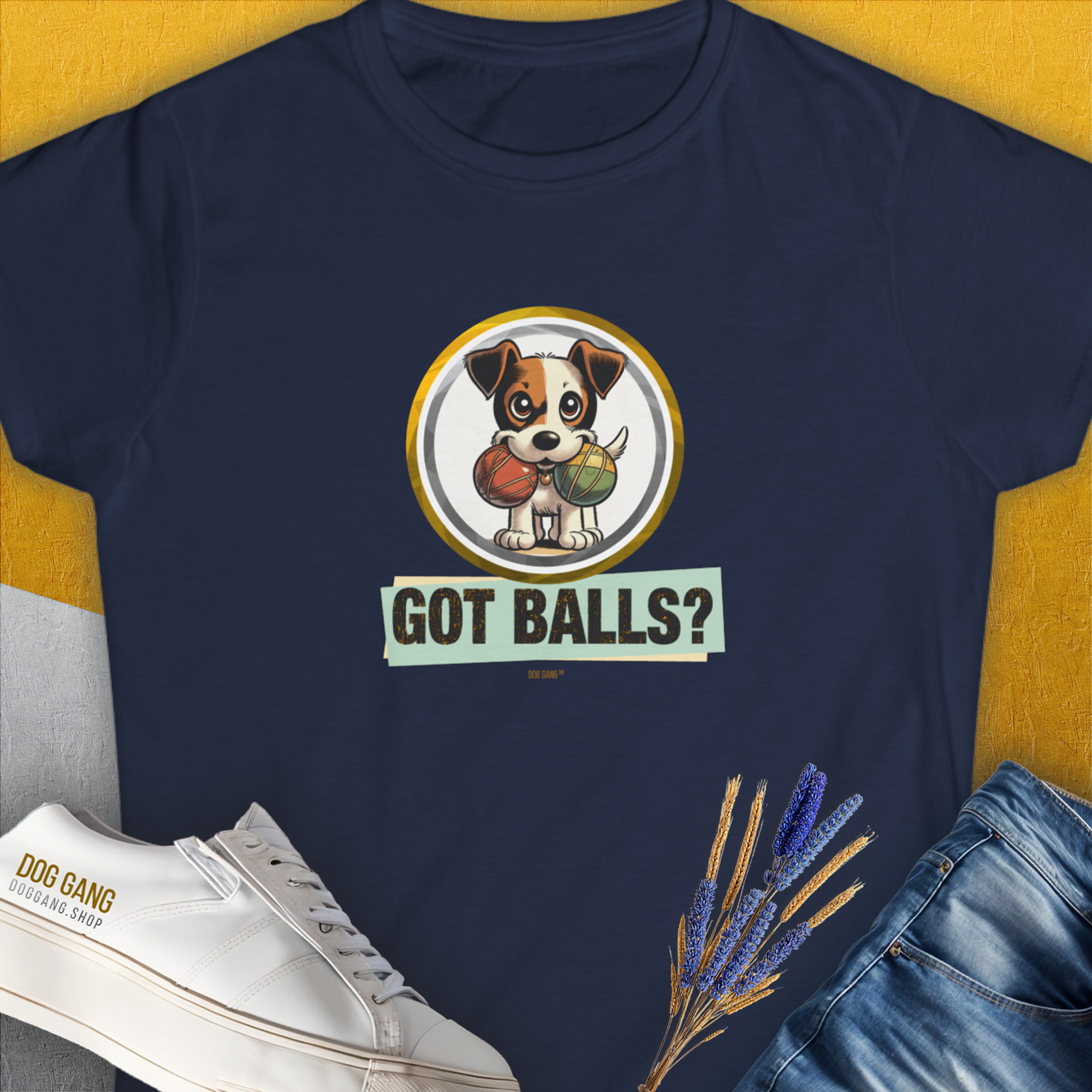 Got Balls? Volume 5, Women's T-Shirt-Navy, a cool and stylish design with a funny saying from Dog Gang
