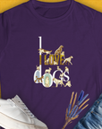 I Love Dogs - Series I, Volume 1, Women's T-Shirt-Purple. A perfect gift for dog lovers and dog owners. Design by Dog Gang