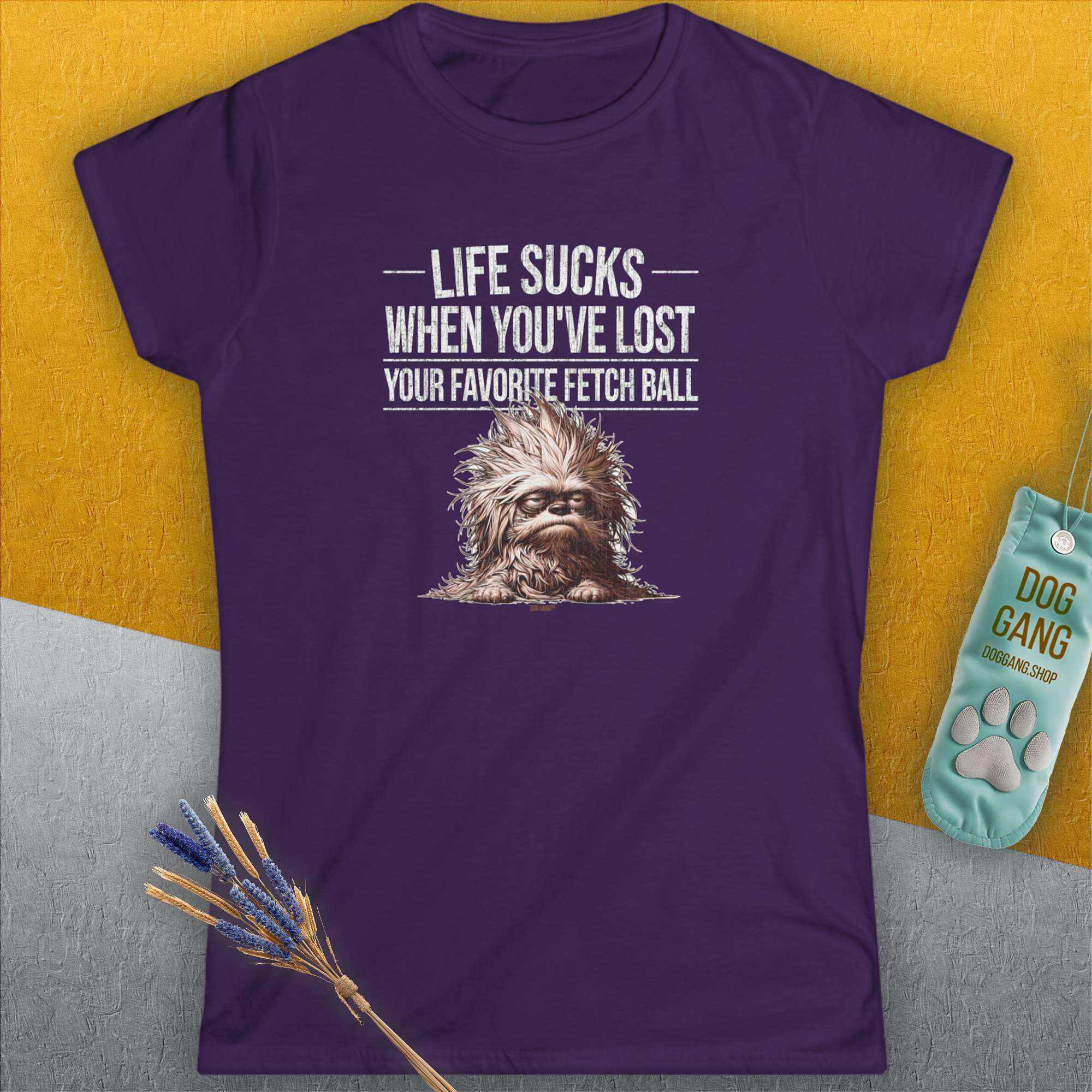 Life Sucks When You've Lost Your Favorite Fetch Ball, Volume 3, Women's T-Shirt-, a fun and stylish design for dog lovers from Dog Gang
