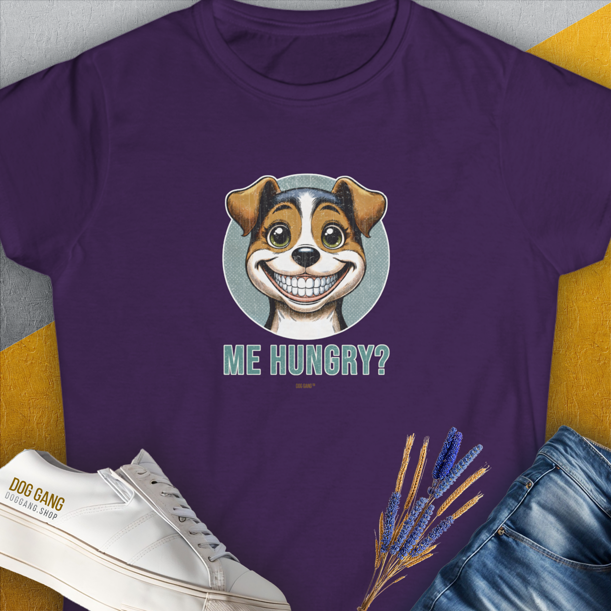 Me Hungry? Volume 4, Women's T-Shirt-Purple, a cool and stylish design with a funny saying from Dog Gang