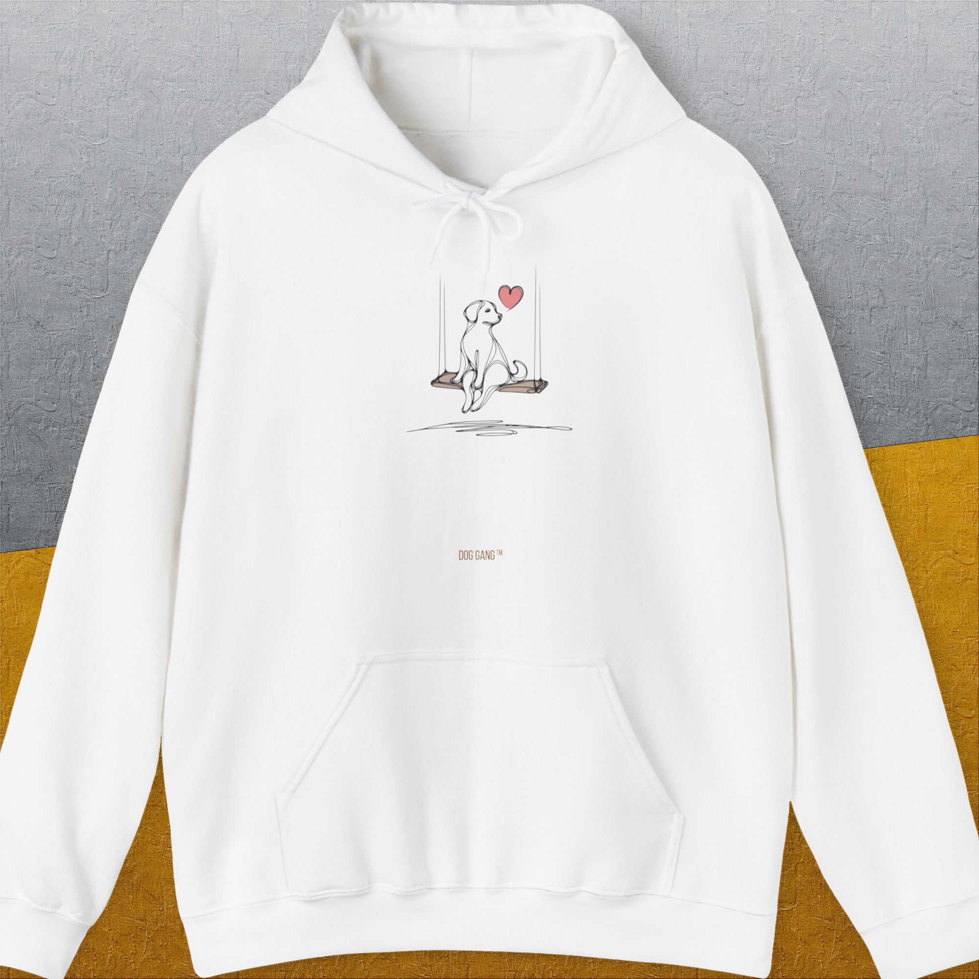 The Dog Gang Minimalistic Series I, Volume 1, Unisex Hoodie-White. For dog lovers and dog owners. Design by Dog Gang