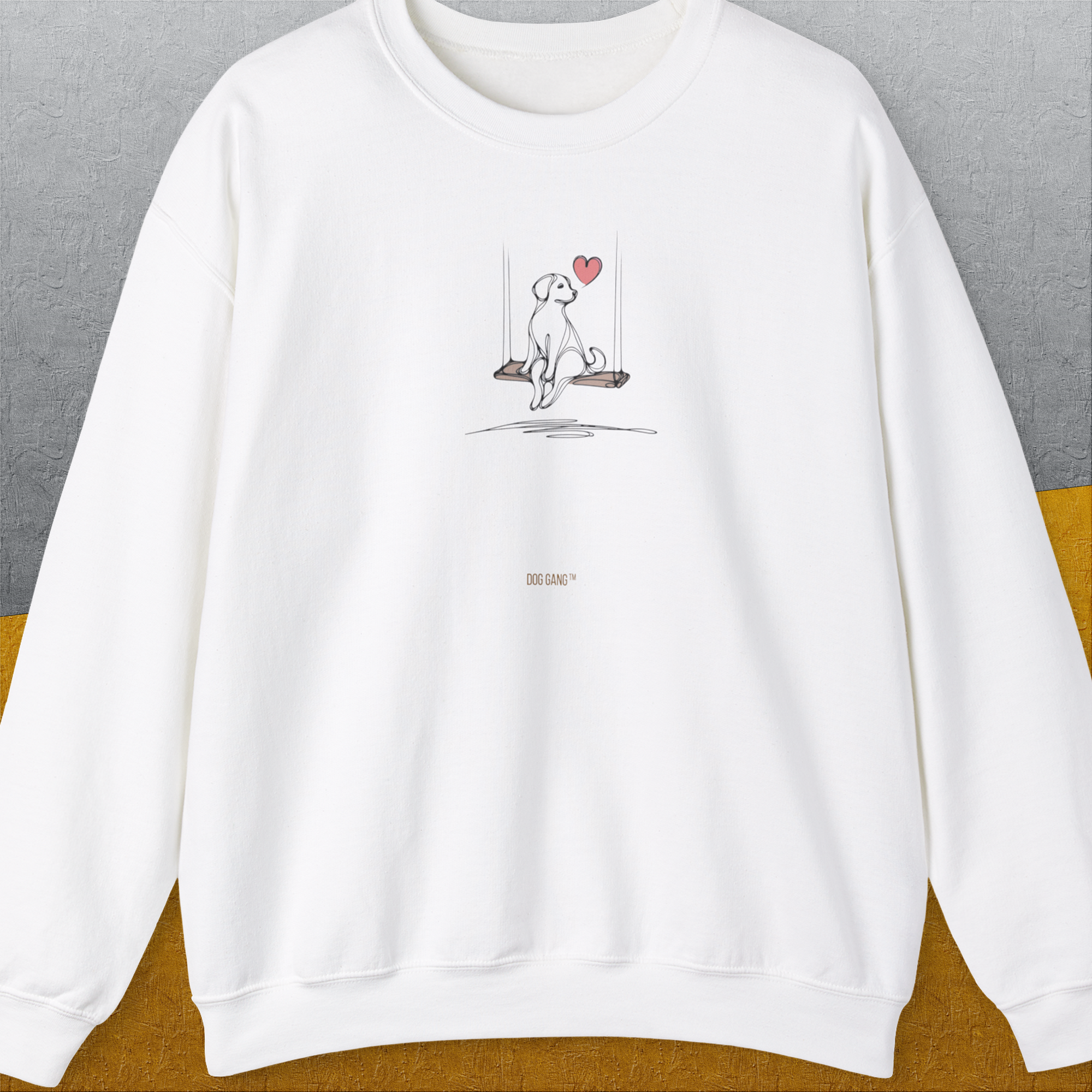 The Dog Gang Minimalistic Series I, Volume 1, Unisex Sweatshirt-White. A dog-themed Design from Dog Gang