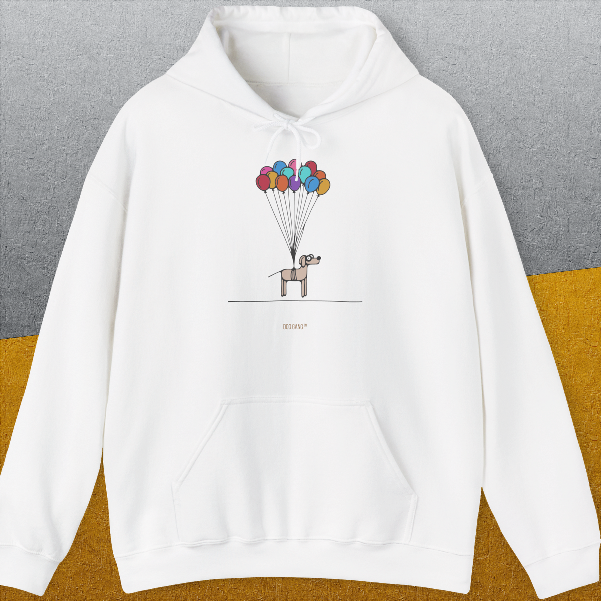 The Dog Gang Minimalistic Series I, Volume 2, Unisex Hoodie-White, a cool and stylish design with a funny saying from Dog Gang