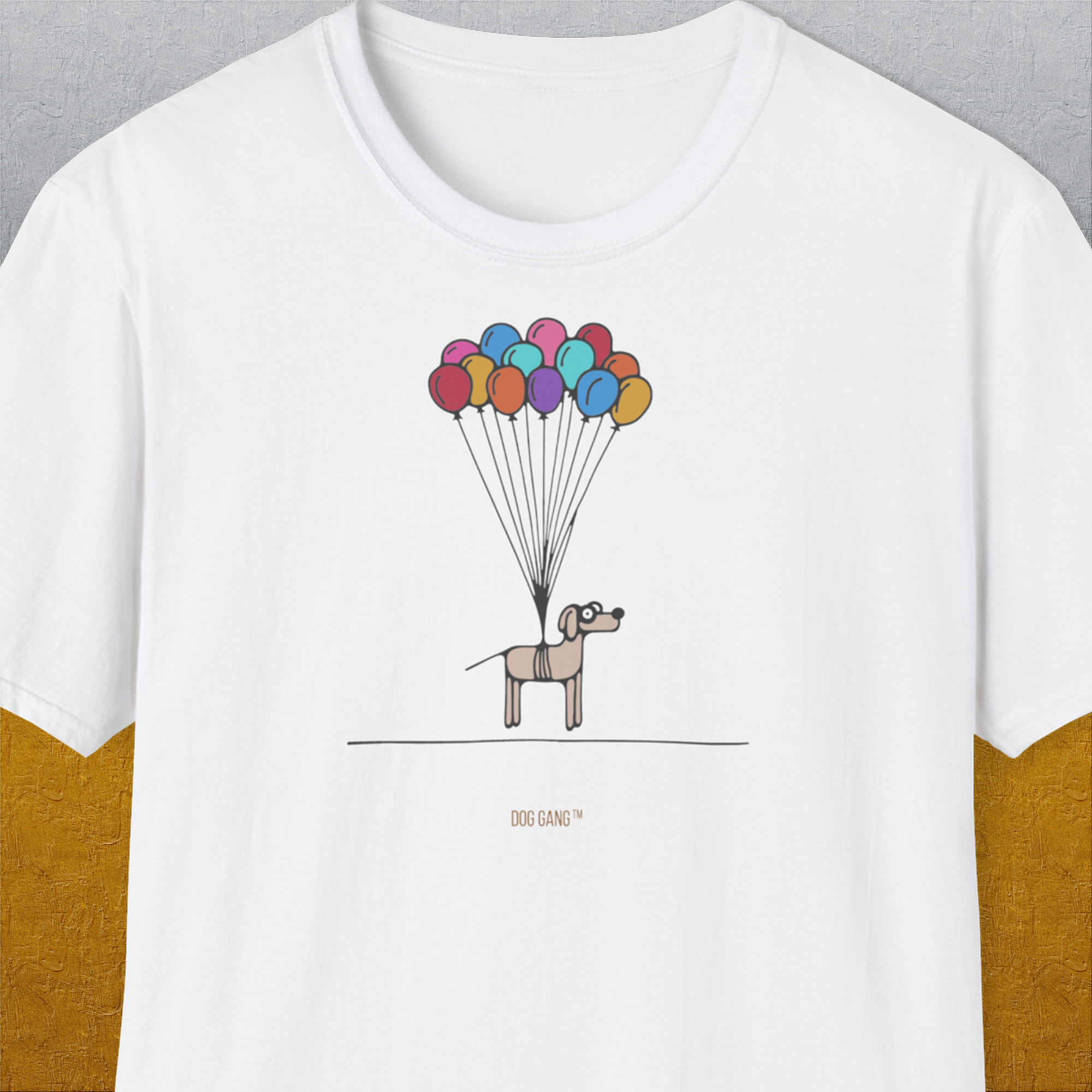 The Dog Gang Minimalistic Series I, Volume 2, Unisex T-Shirt-White. A perfect gift for dog lovers and dog owners. Design by Dog Gang