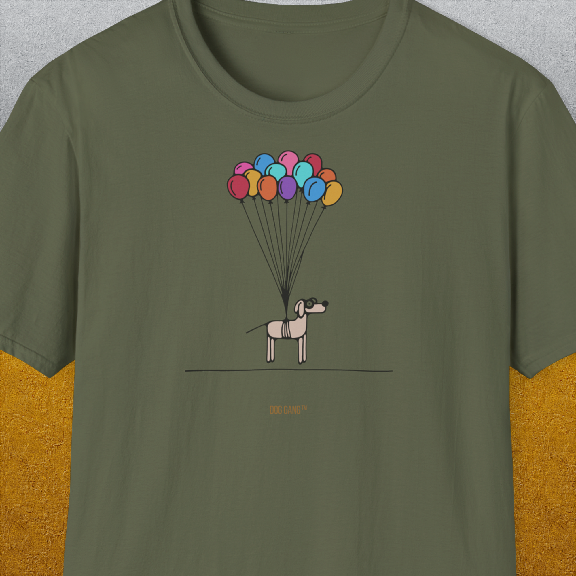 The Dog Gang Minimalistic Series I, Volume 2, Unisex T-Shirt-Military Green-Design made by Dog Gang