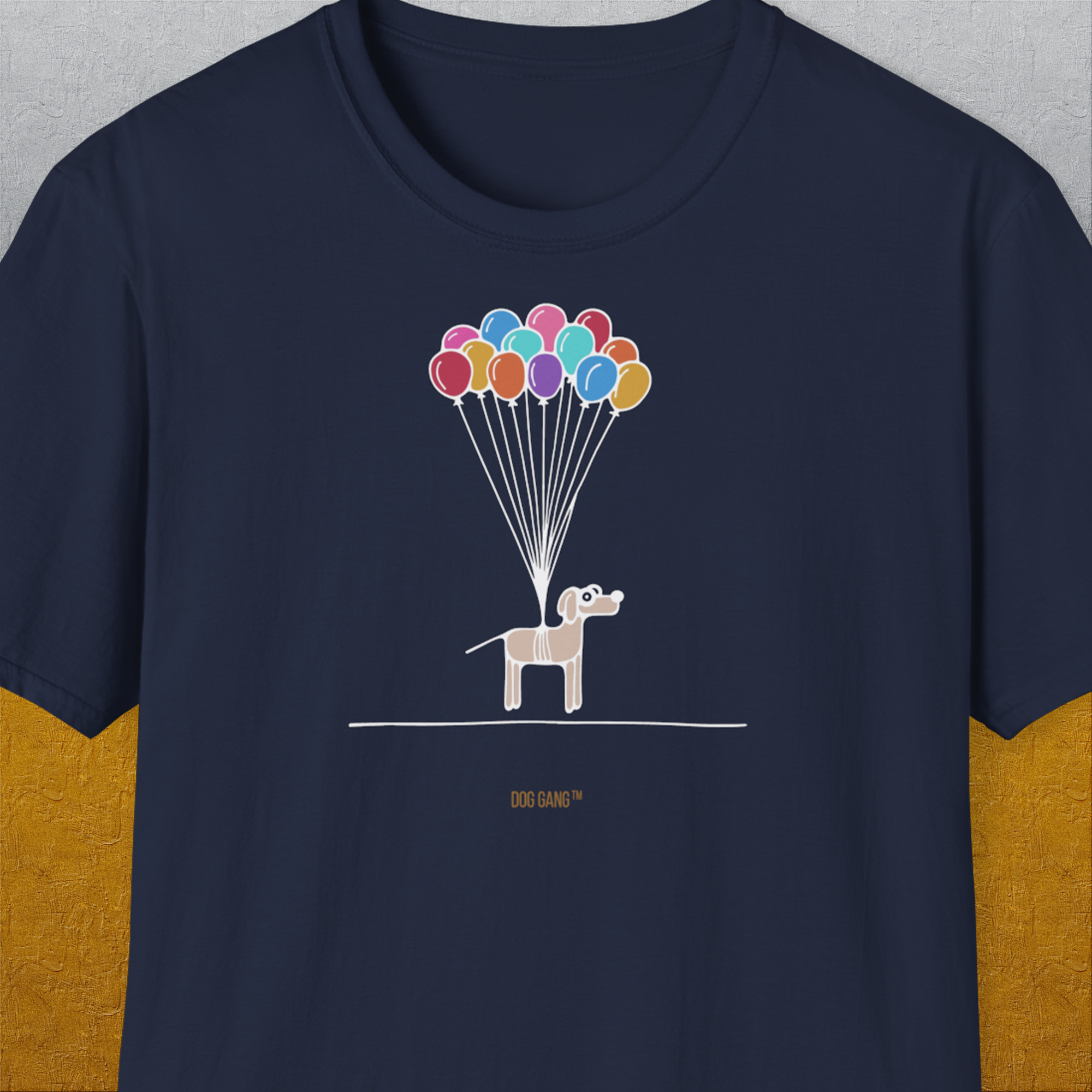 The Dog Gang Minimalistic Series I, Volume 2, Unisex T-Shirt-Navy-Design made by Dog Gang