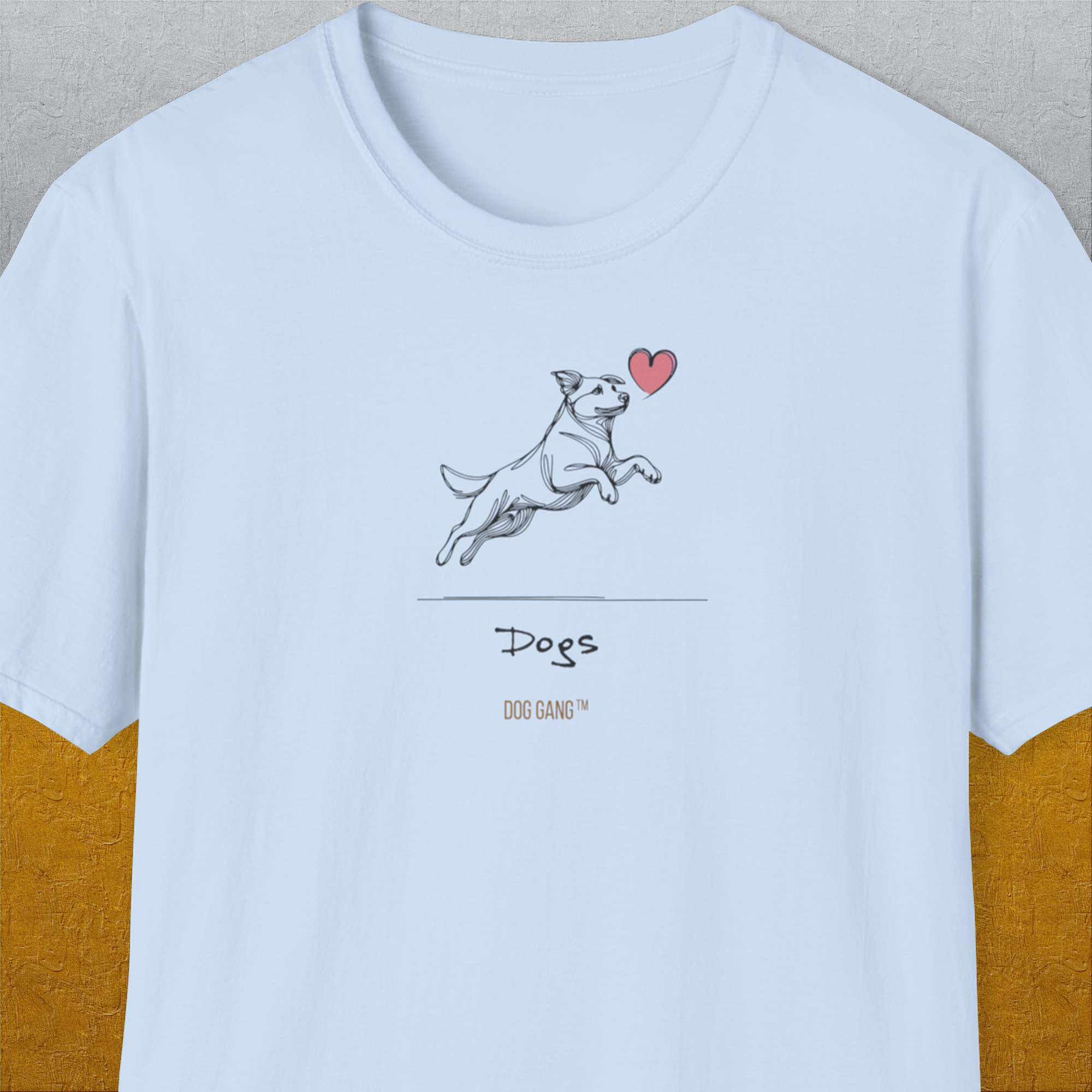 The Dog Gang Minimalistic Series I, Volume 3, Unisex T-Shirt-Light Blue-Design made by Dog Gang