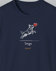 The Dog Gang Minimalistic Series I, Volume 3, Unisex T-Shirt-Navy. A perfect gift for dog lovers and dog owners. Design by Dog Gang
