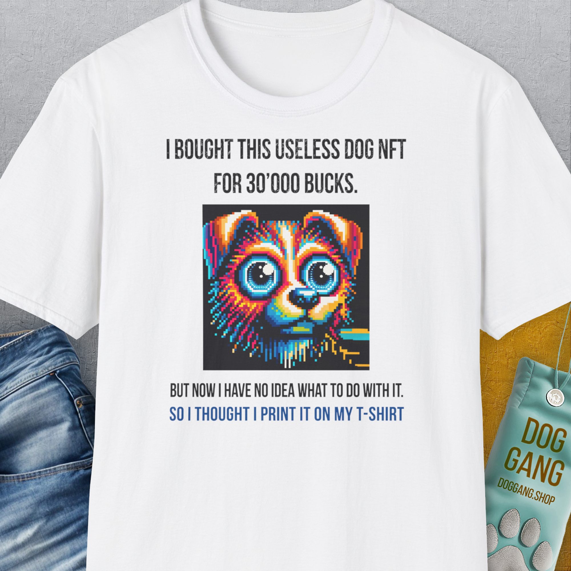 NFT Series, Volume 2, Unisex T-Shirt-White, a cool and stylish design with a funny saying from Dog Gang