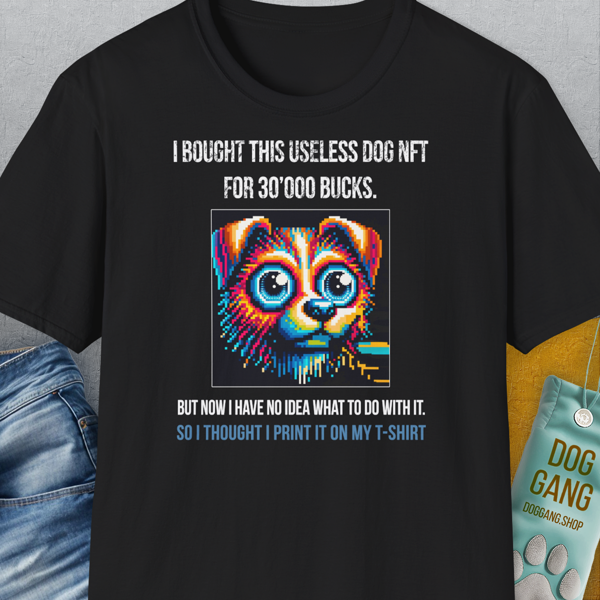 NFT Series, Volume 2, Unisex T-Shirt-Black, Design by Dog Gang