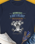 Nothing Beats A Dog's Delight When You Return Home, Volume 2, Women's T-Shirt-Navy, a cool and stylish design with a funny saying from Dog Gang