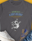 Nothing Beats A Dog's Delight When You Return Home, Volume 3, Women's T-Shirt-Charcoal. A dog-themed Design from Dog Gang