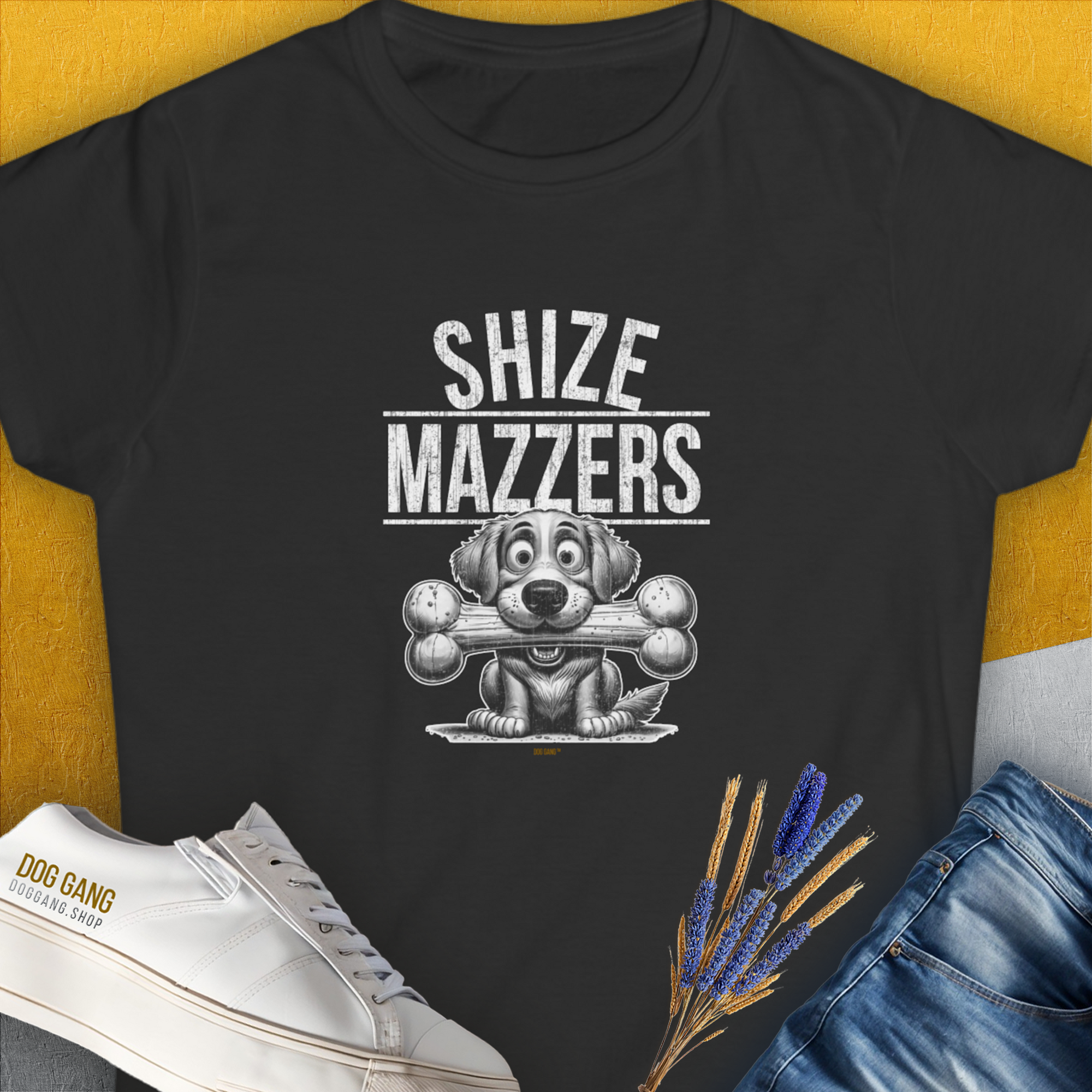 Shize Mazzers, Volume 4, Women's T-Shirt-Black. A perfect gift for dog lovers and dog owners. Design by Dog Gang