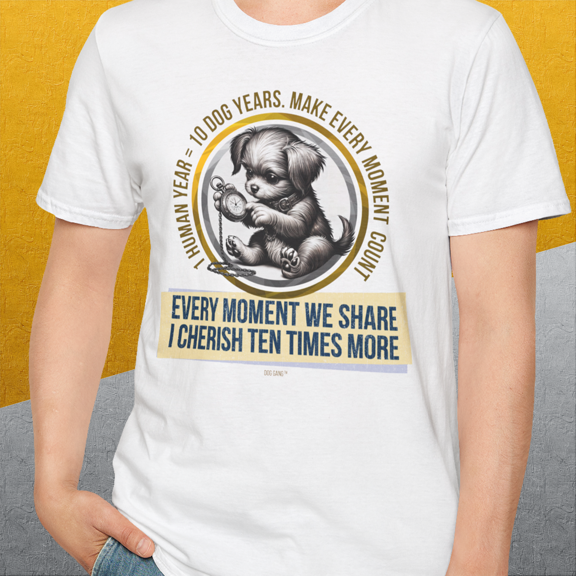 One Human Year = Ten Dog Years, Volume 4, Unisex T-Shirt-Design made by Dog Gang