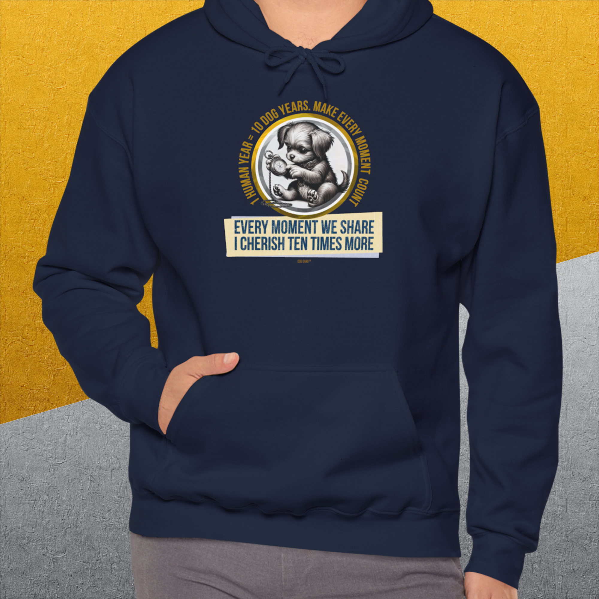 One Human Year = Ten Dog Years, Volume 4, Unisex Hoodie- dog lover Shirtdesign made by Dog Gang