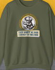 One Human Year = Ten Dog Years, Volume 4, Unisex Sweatshirt-Military Green-Design by Dog Gang