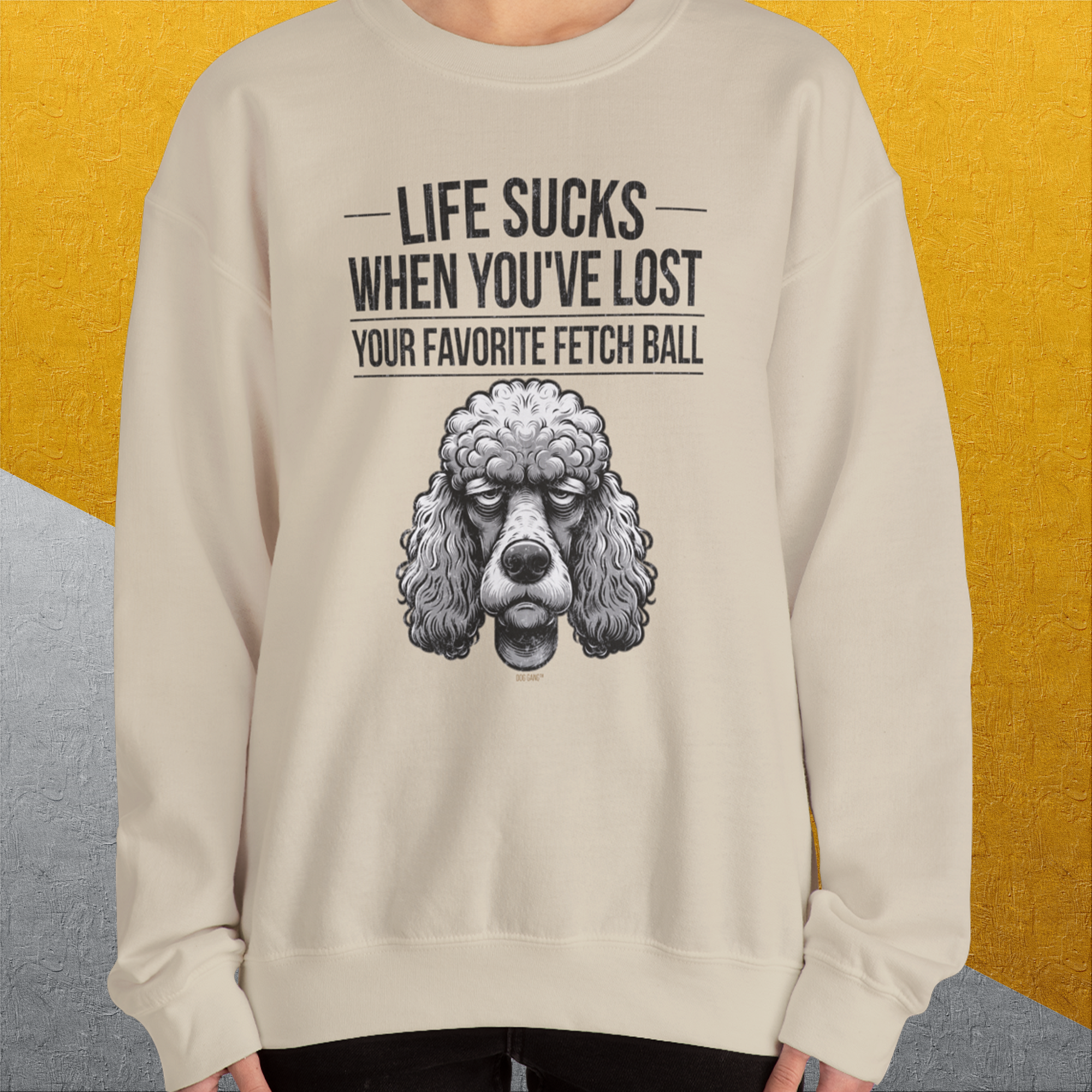 Life Sucks When You've Lost Your Favorite Fetch Ball, Volume 7, Unisex Sweatshirt-originelles und lustiges Shirt mit Hund, Design aus der Schweiz by Dog Gang
