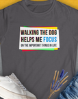 Walking The Dog Series One, Volume 1, Women's T-Shirt-Charcoal. A dog-themed Design from Dog Gang