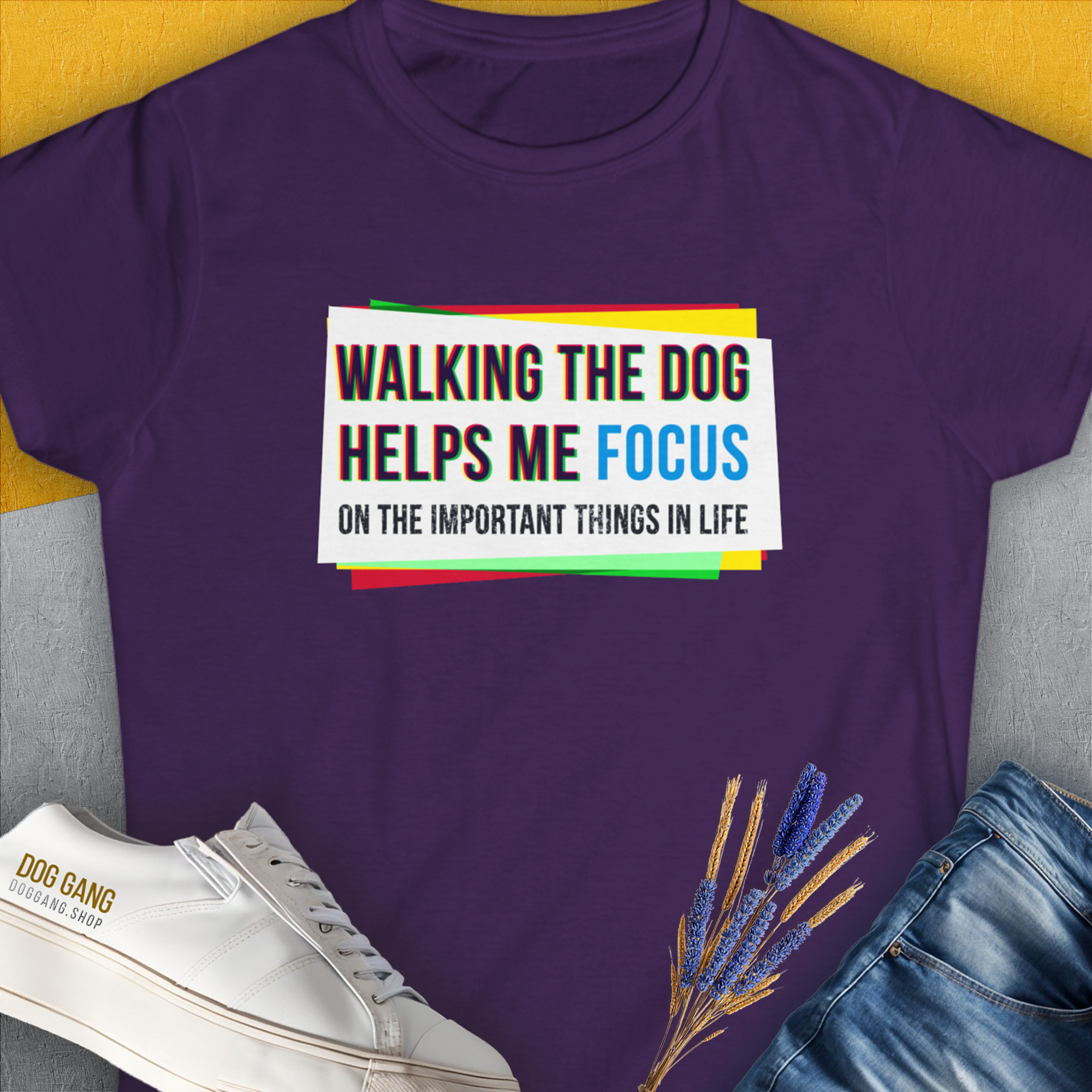 Walking The Dog Series One, Volume 1, Women's T-Shirt-Purple, a cool and stylish design with a funny saying from Dog Gang