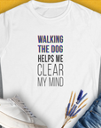 Walking The Dog Series One, Volume 3, Women's T-Shirt-White. For dog lovers and dog owners. Design by Dog Gang