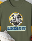 Allright Come And Get It, Volume 1, Unisex T-Shirt-Military Green, Design by Dog Gang