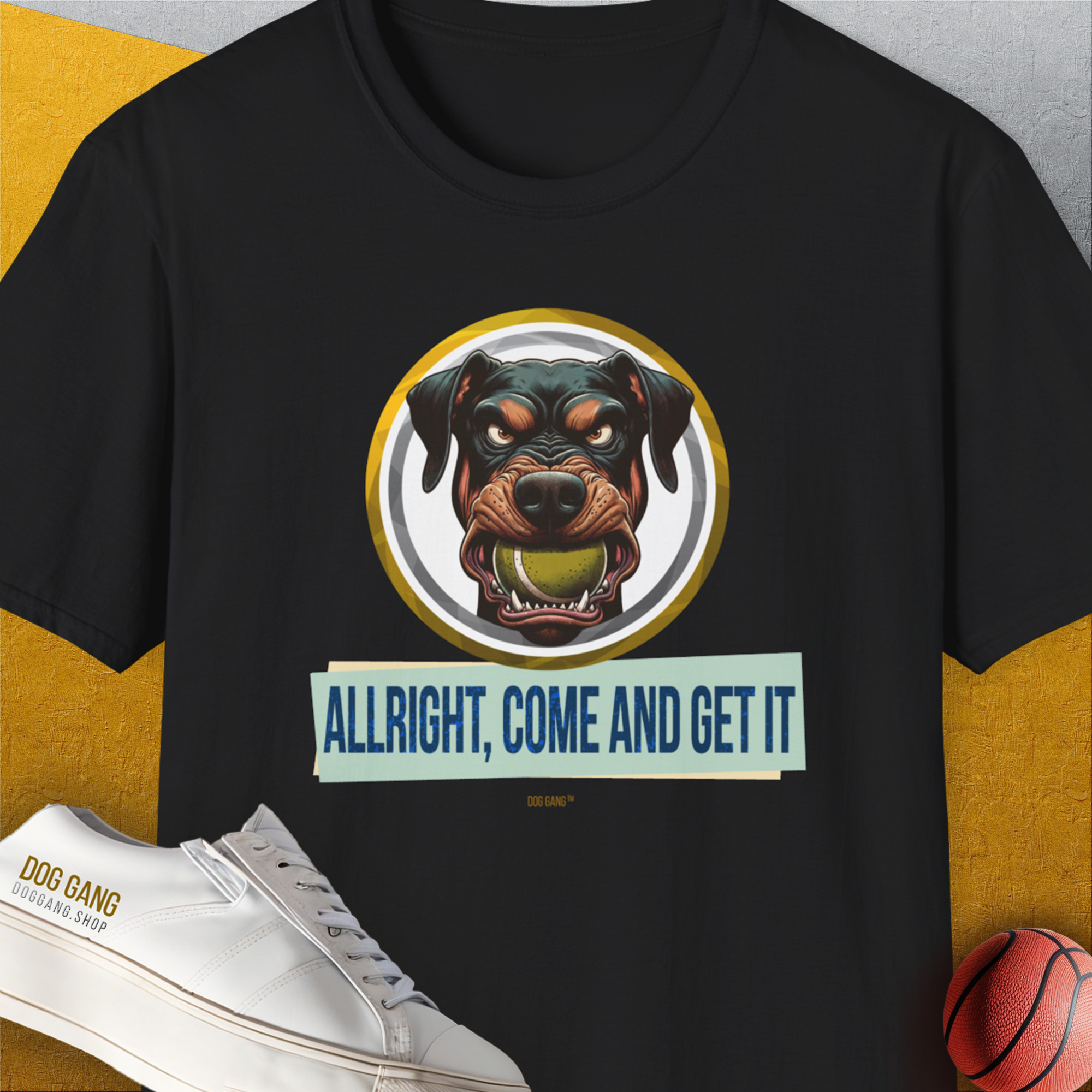 Allright Come And Get It, Volume 2, Unisex T-Shirt-Black, Design by Dog Gang