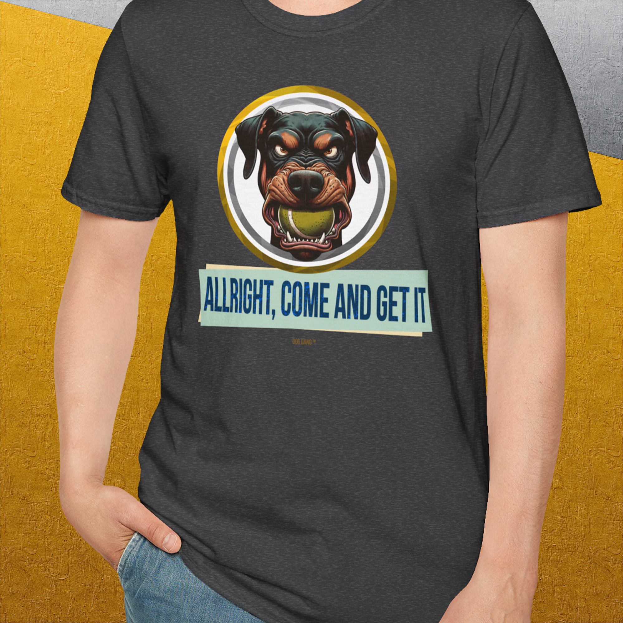 Allright Come And Get It, Volume 2, Unisex T-Shirt-. A perfect gift for dog lovers and dog owners. Design by Dog Gang