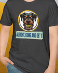 Allright Come And Get It, Volume 2, Unisex T-Shirt-. A perfect gift for dog lovers and dog owners. Design by Dog Gang