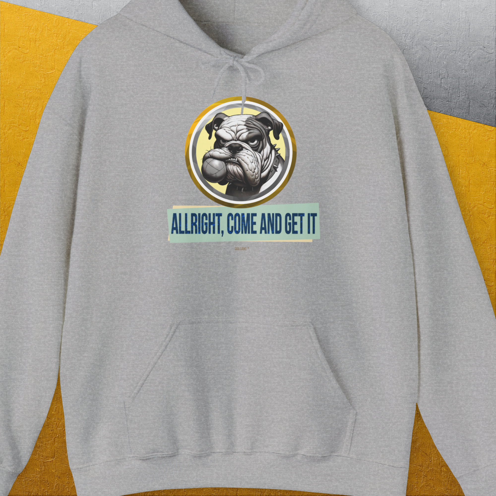 Allright Come And Get It, Volume 1, Unisex Hoodie-Sport Grey, Design by Dog Gang