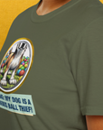 Warning: My Dog Is A Notorious Ball Thief, Volume 2, Unisex T-Shirt-, Design by Dog Gang