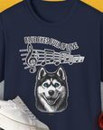 Blue Eyes Full Of Love, Volume 1 (Husky), Unisex T-Shirt-Navy, Design by Dog Gang